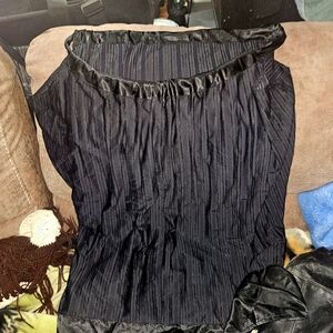 Black Sleeveless Top with Subtle Stripes